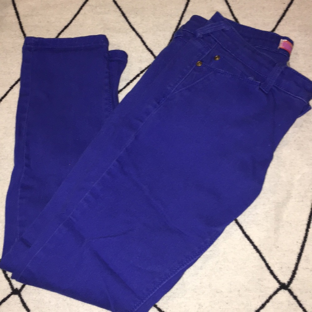 Ink bright blue jeggings w detailing sz 5